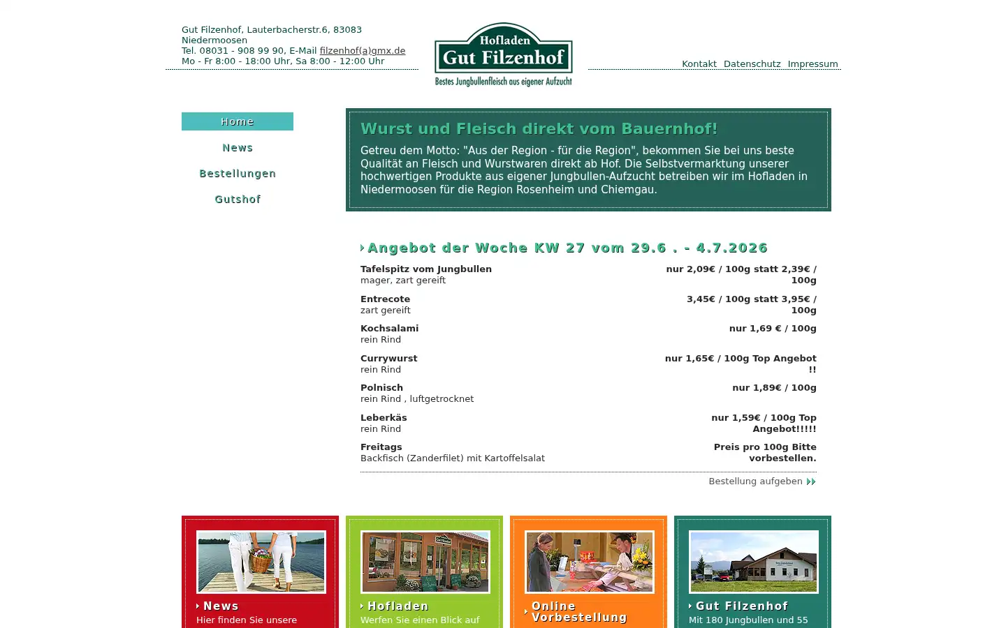 Screenshot of filzenhof.de