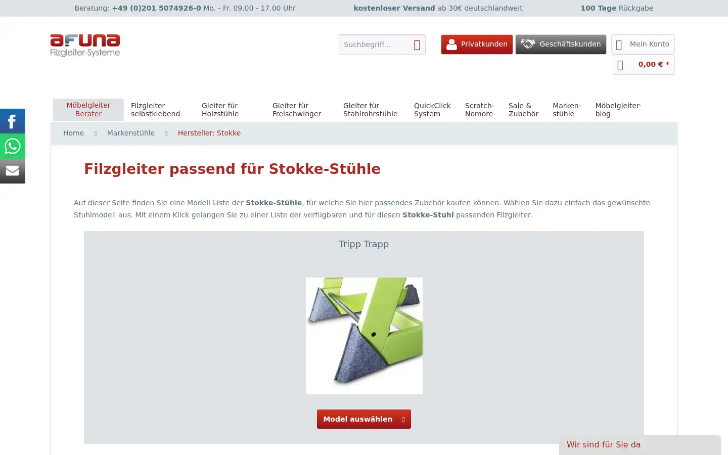 Screenshot of filzgleiter-shop.de