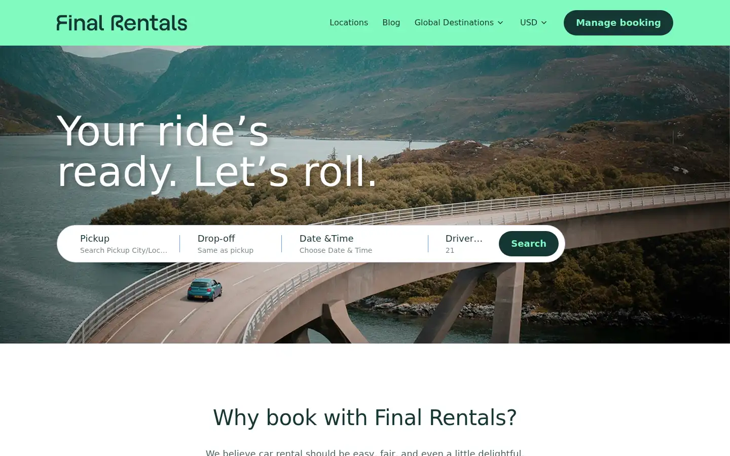 Screenshot of finalrentals.com