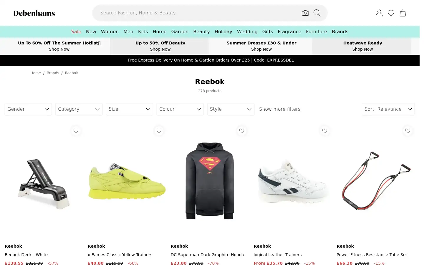 Screenshot of finance.debenhams.com