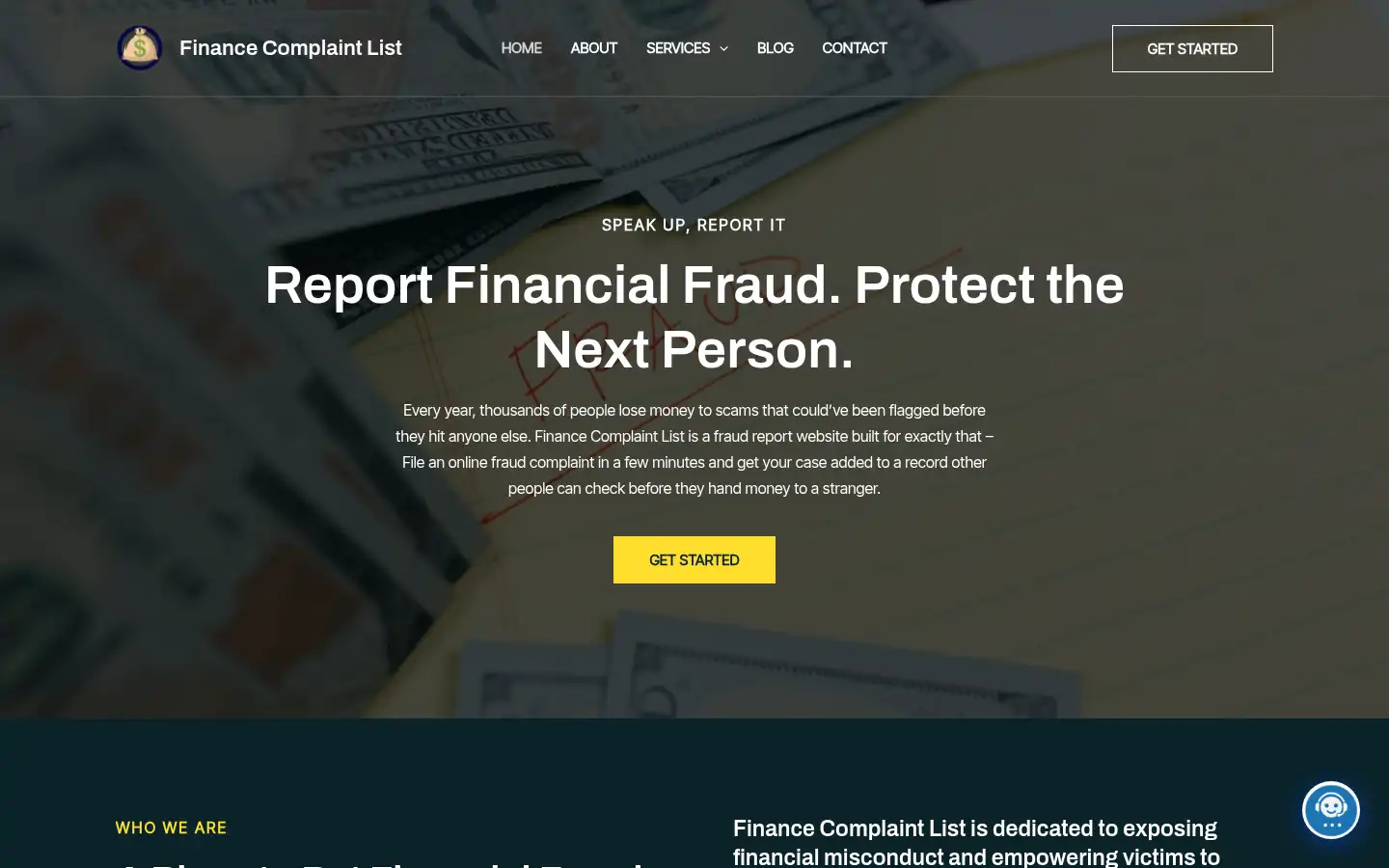 Screenshot of financecomplaintlist.net