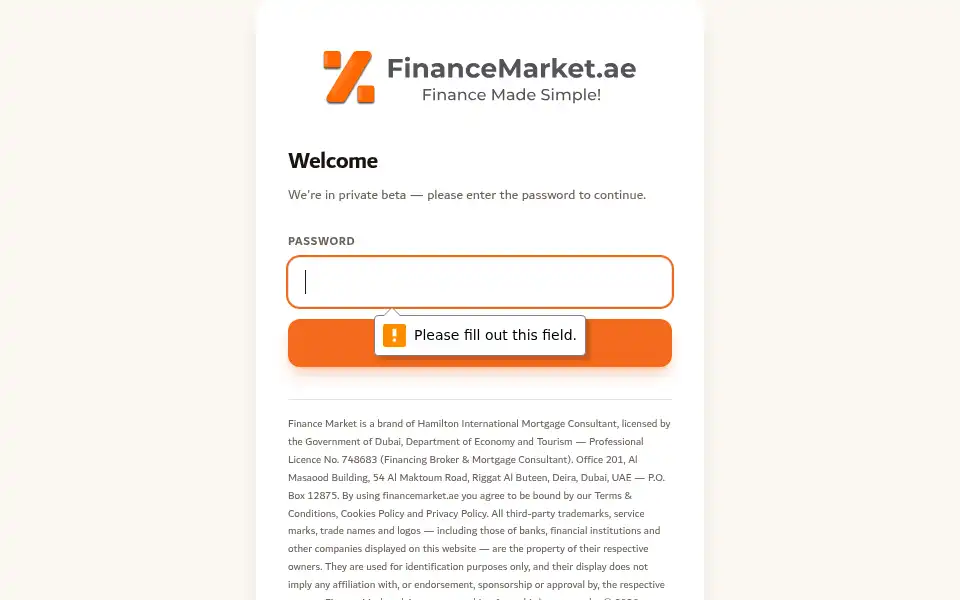 Screenshot of financemarket.ae