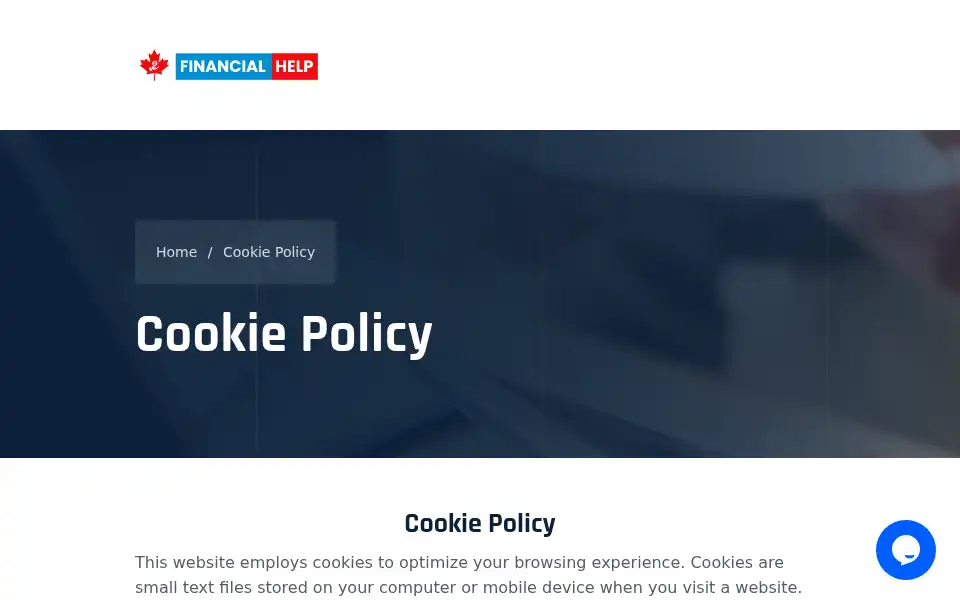 Screenshot of financialhelpcanada.ca