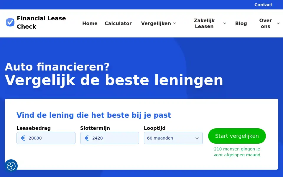 Screenshot of financialleasecheck.nl