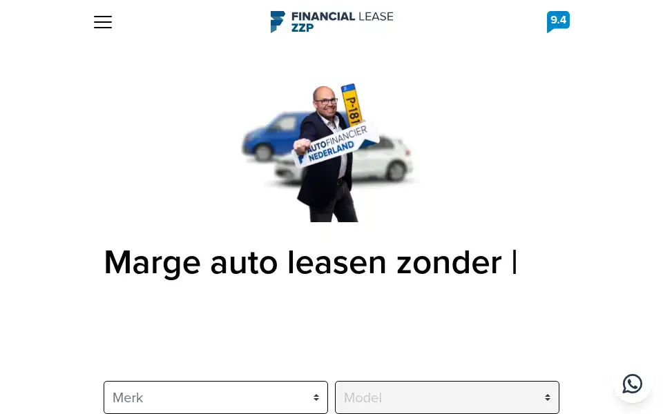 Screenshot of financialleasezzp.nl