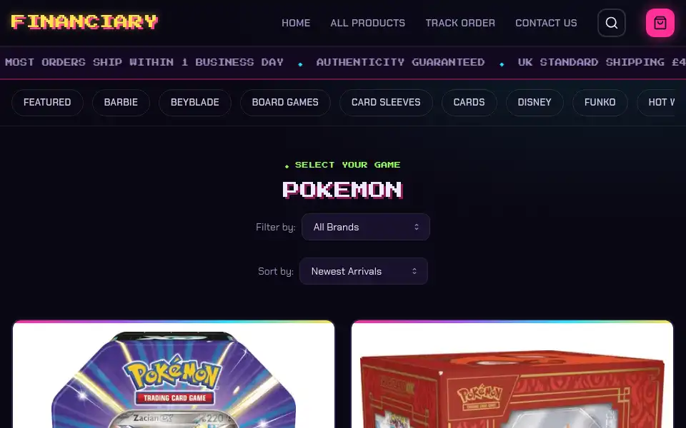 Screenshot of financiary.co.uk