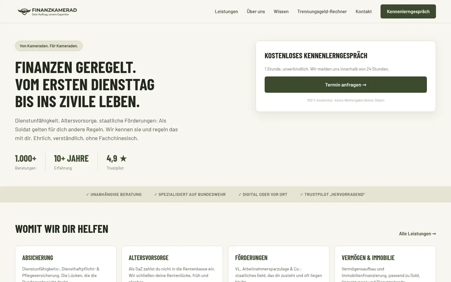Screenshot of finanz-kamerad.de