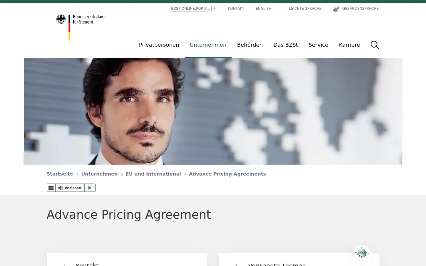 Screenshot of finanzamt.de