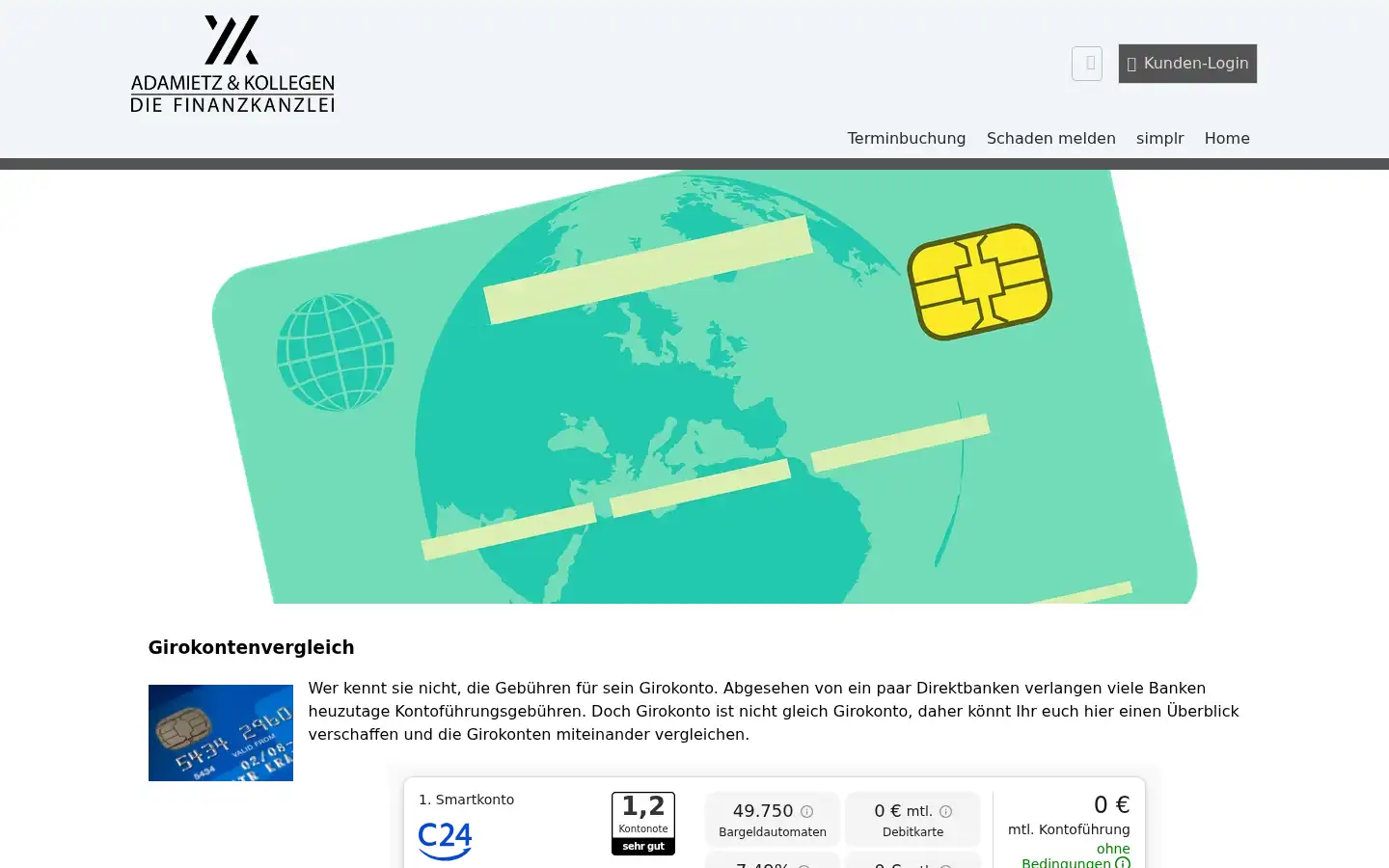 Screenshot of finanzkanzlei-adamietz.de