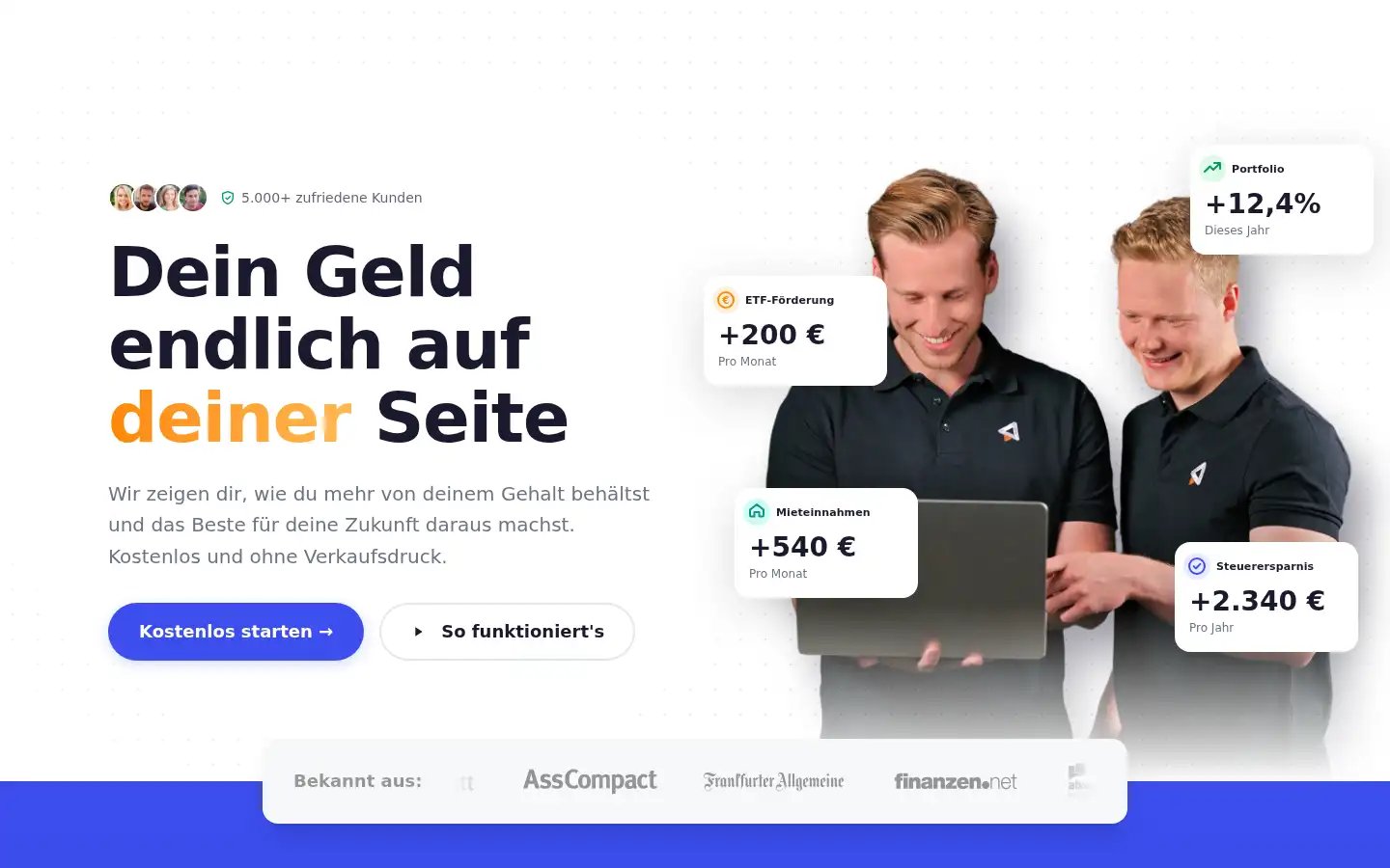 Screenshot of finanzstarter.de