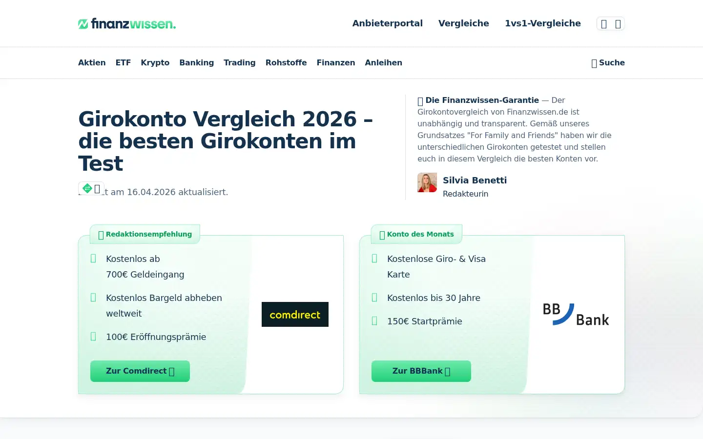 Screenshot of finanzwissen.de