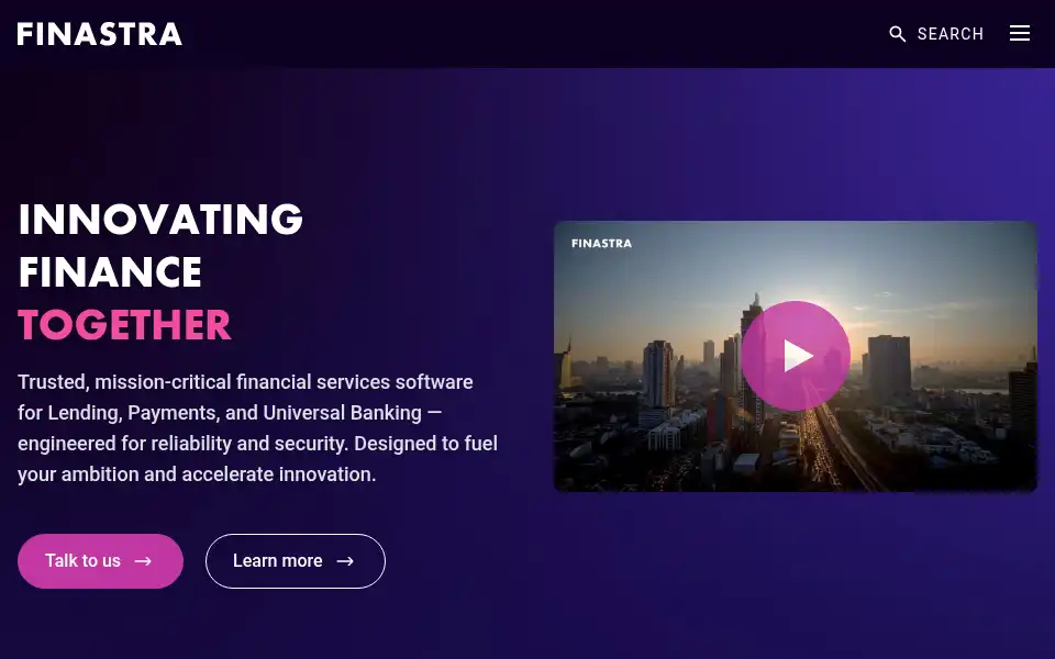 Screenshot of finastra.com