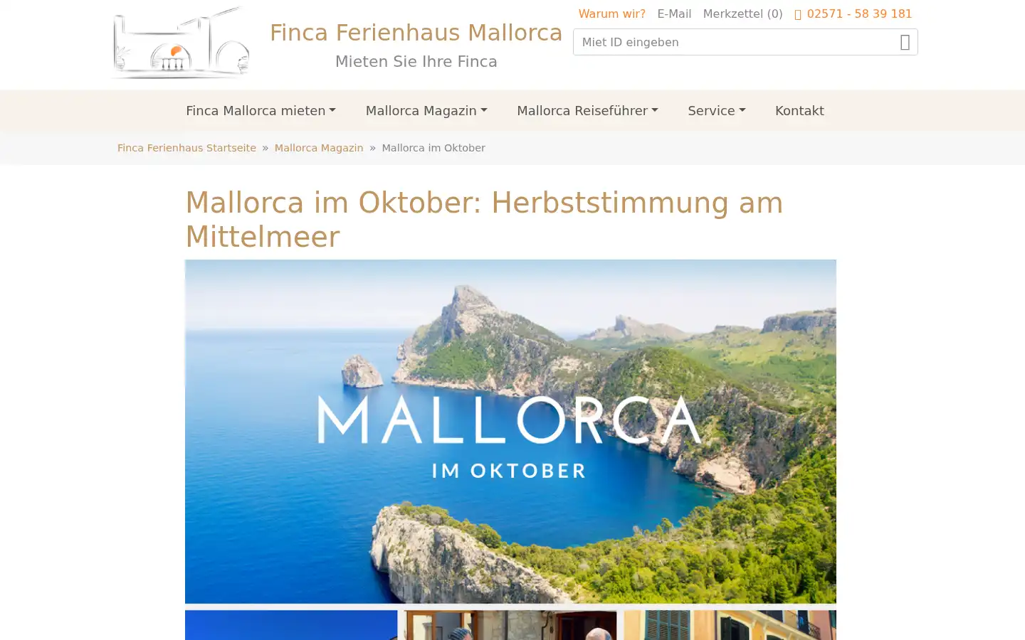 Screenshot of finca-ferienhaus.de