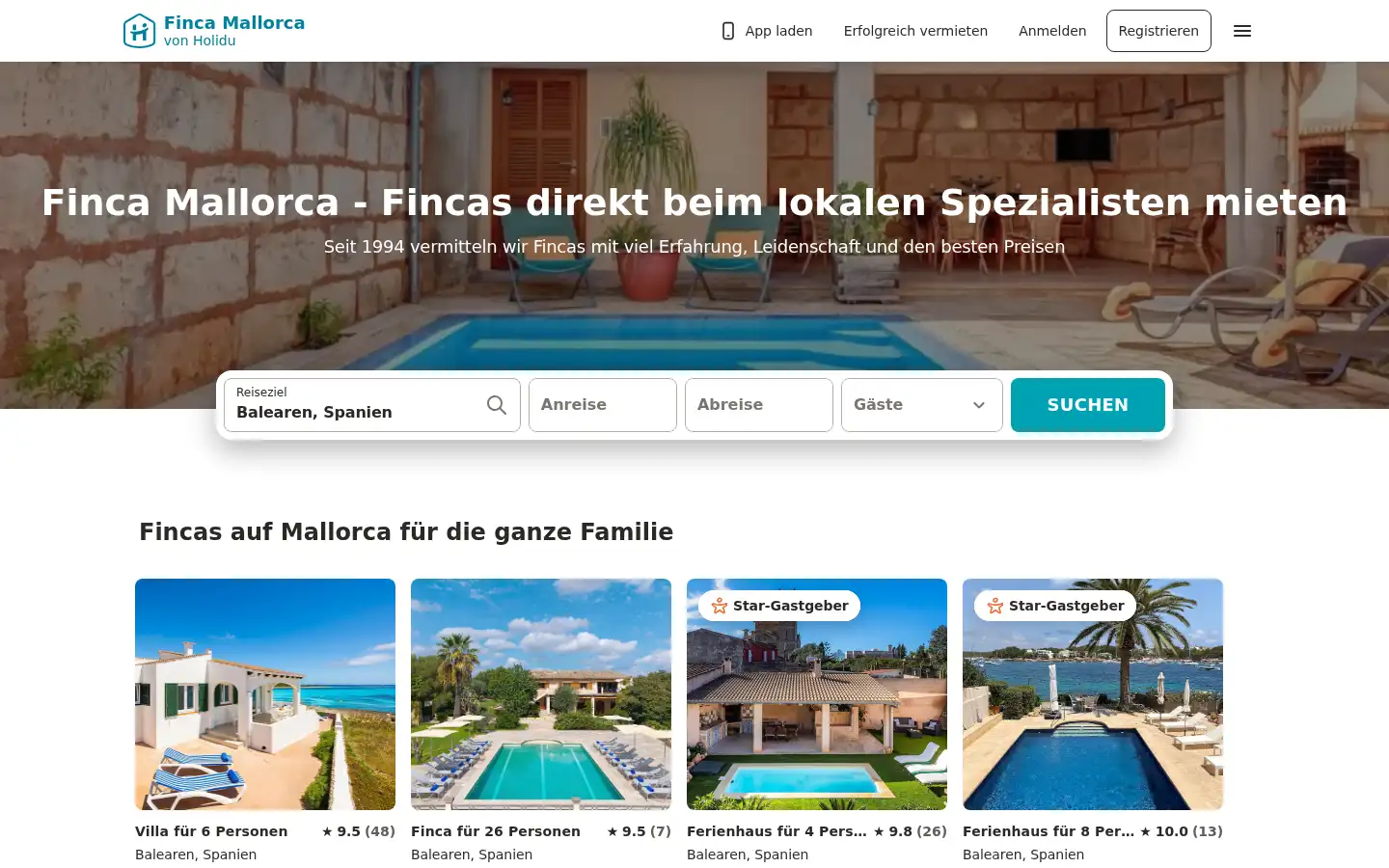 Screenshot of fincamallorca.de