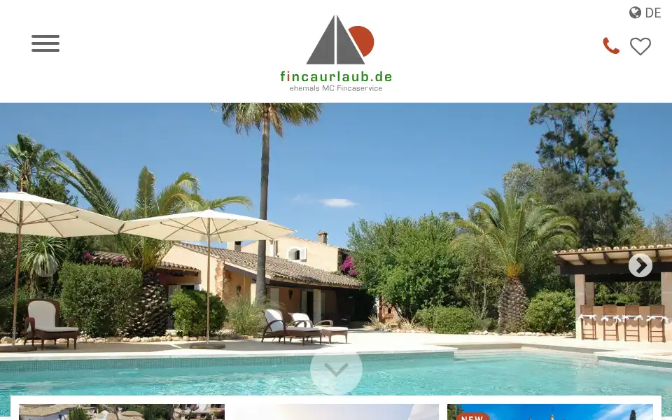 Screenshot of fincaurlaub.de