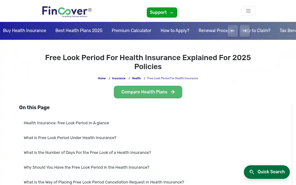 Screenshot of fincover.com