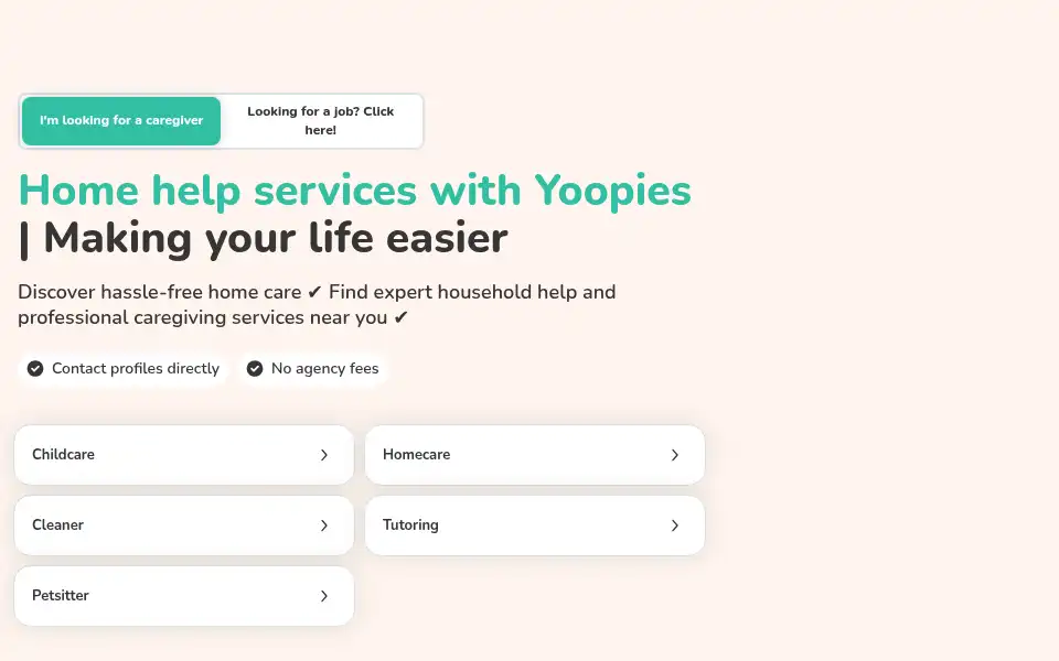 Screenshot of findababysitter.com