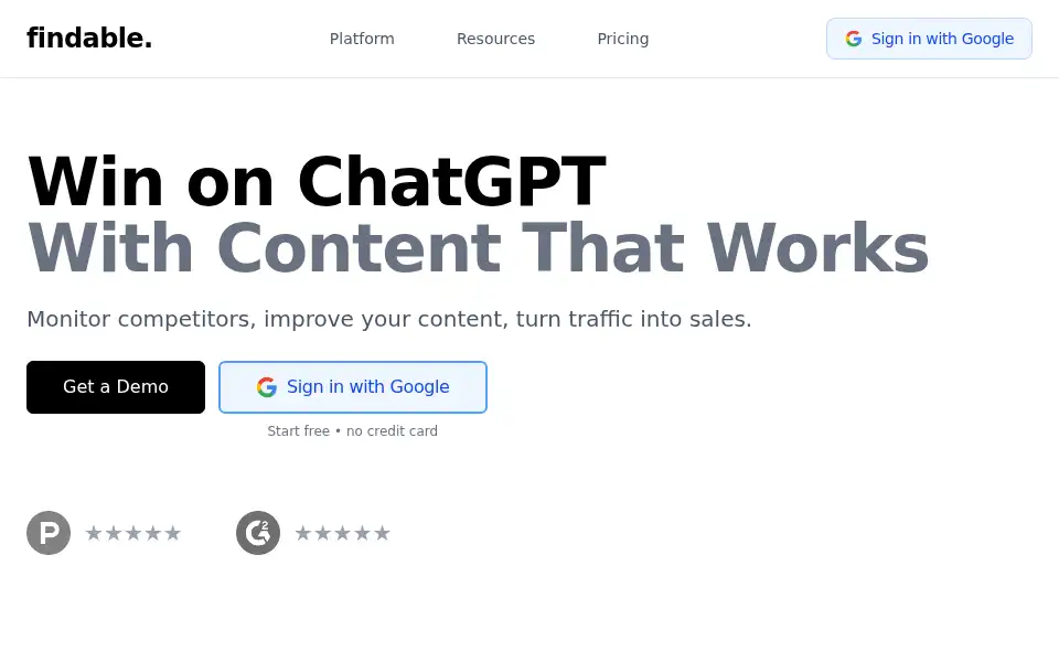 Screenshot of findableapp.com