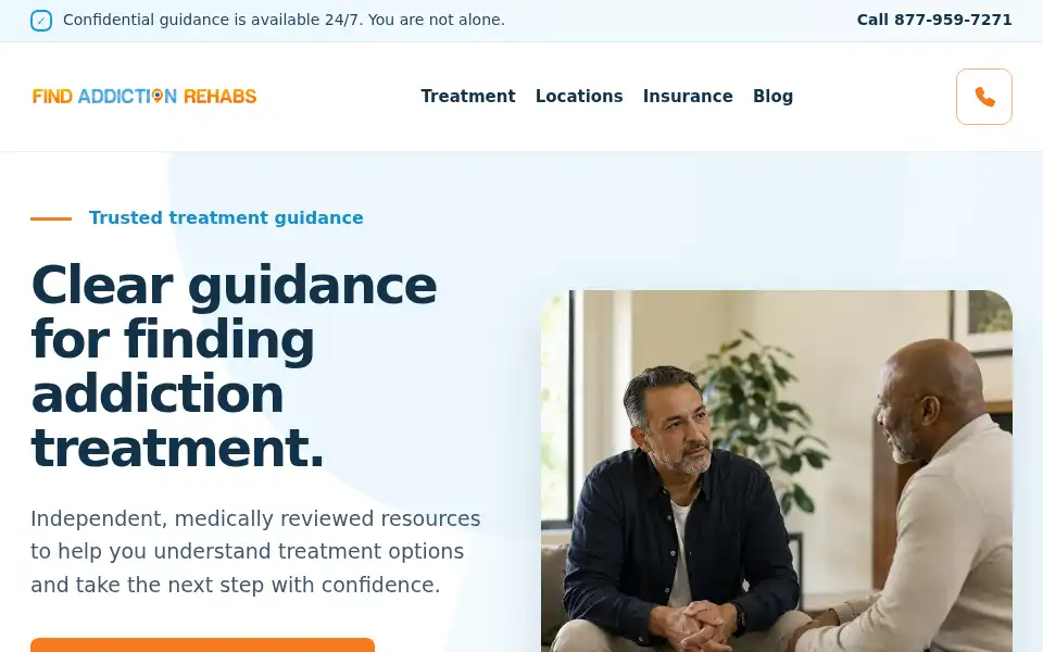 Screenshot of findaddictionrehabs.com