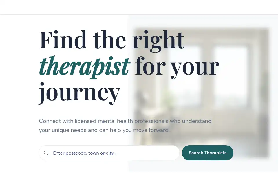 Screenshot of findatherapist.co.uk
