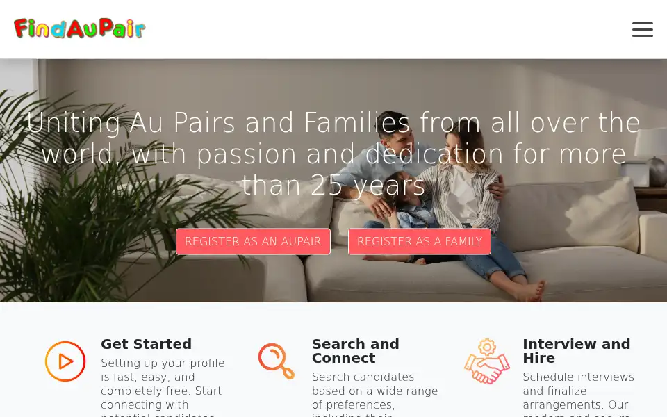 Screenshot of findaupair.com