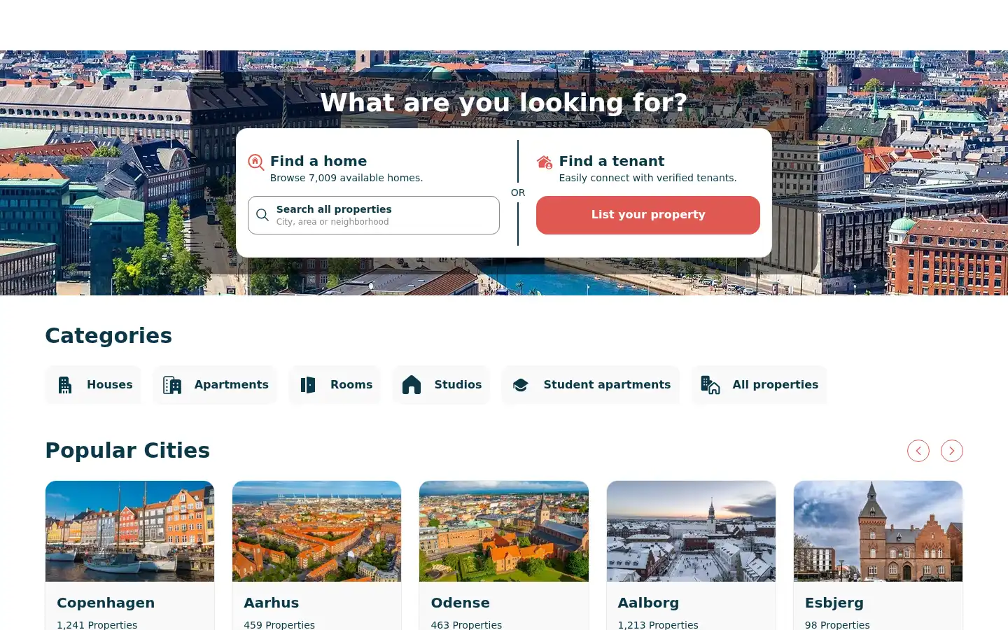 Screenshot of findboliger.dk