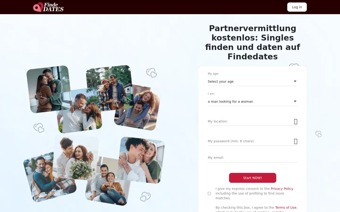 Screenshot of findedates.com