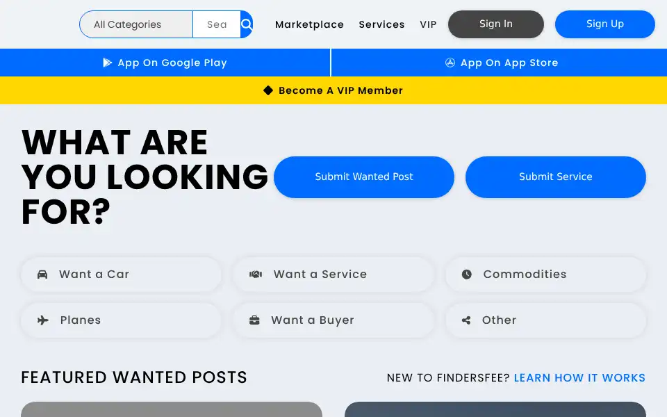 Screenshot of findersfee.com