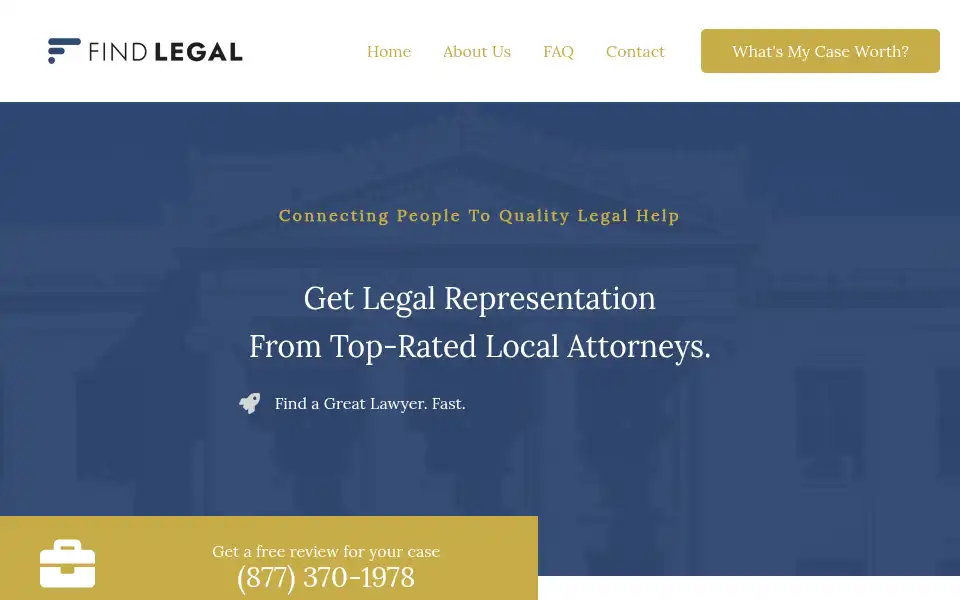 Screenshot of findlegal.com