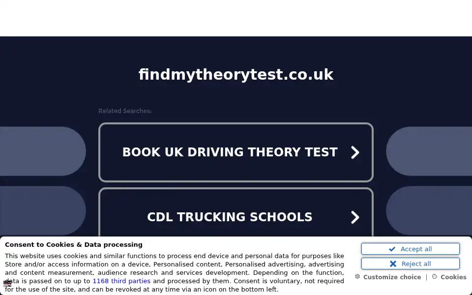 Screenshot of findmytheorytest.co.uk