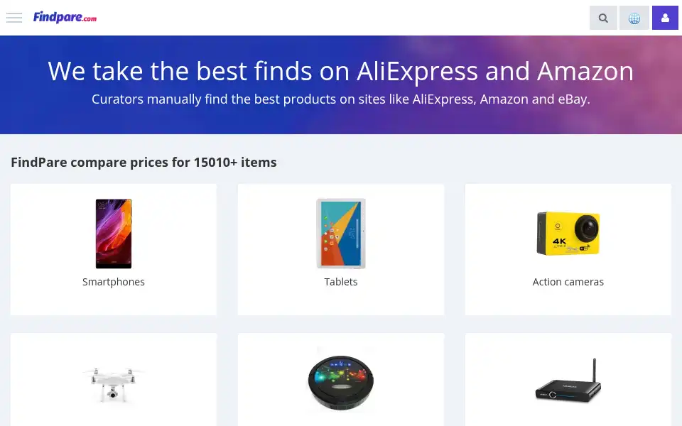 Screenshot of findpare.com