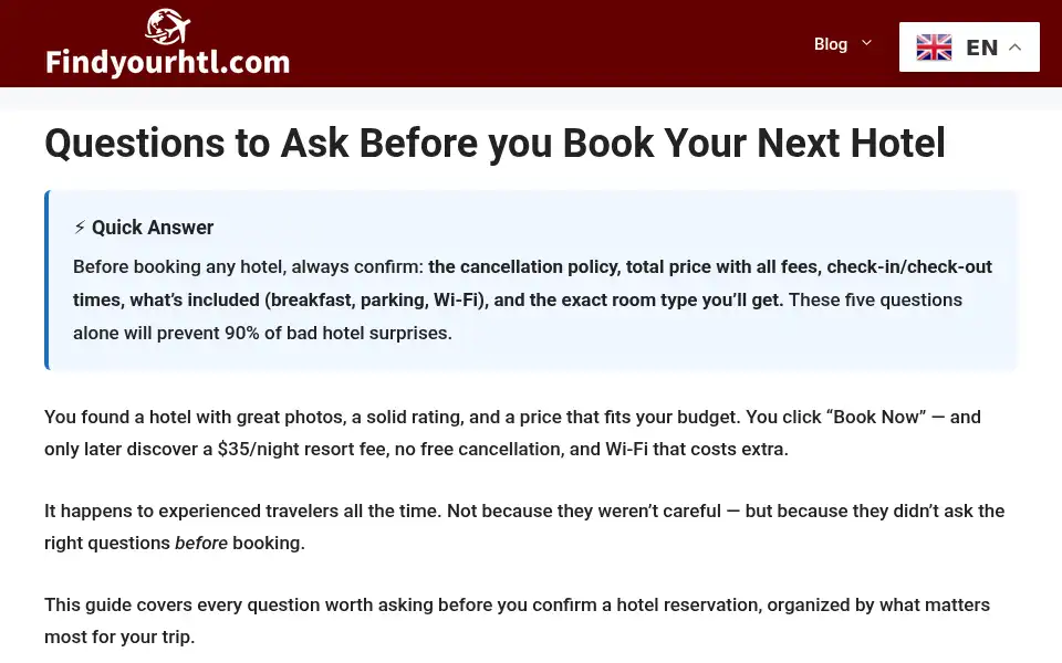 Screenshot of findyourhtl.com