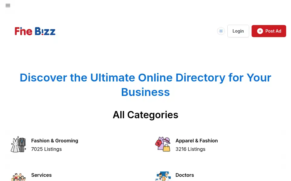 Screenshot of finebizz.com