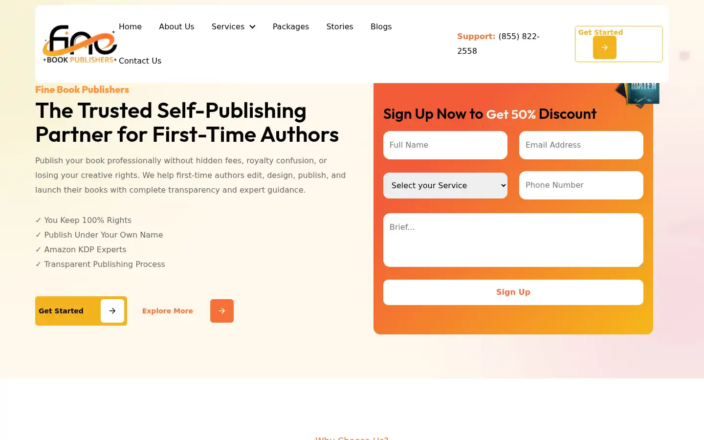Screenshot of finebookpublishers.com