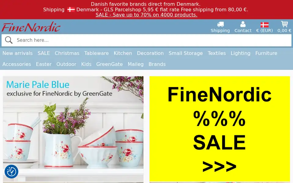 Screenshot of finenordic.com
