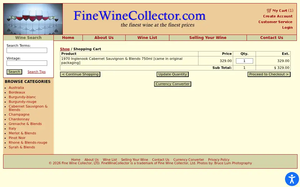 Screenshot of finewinecollector.com