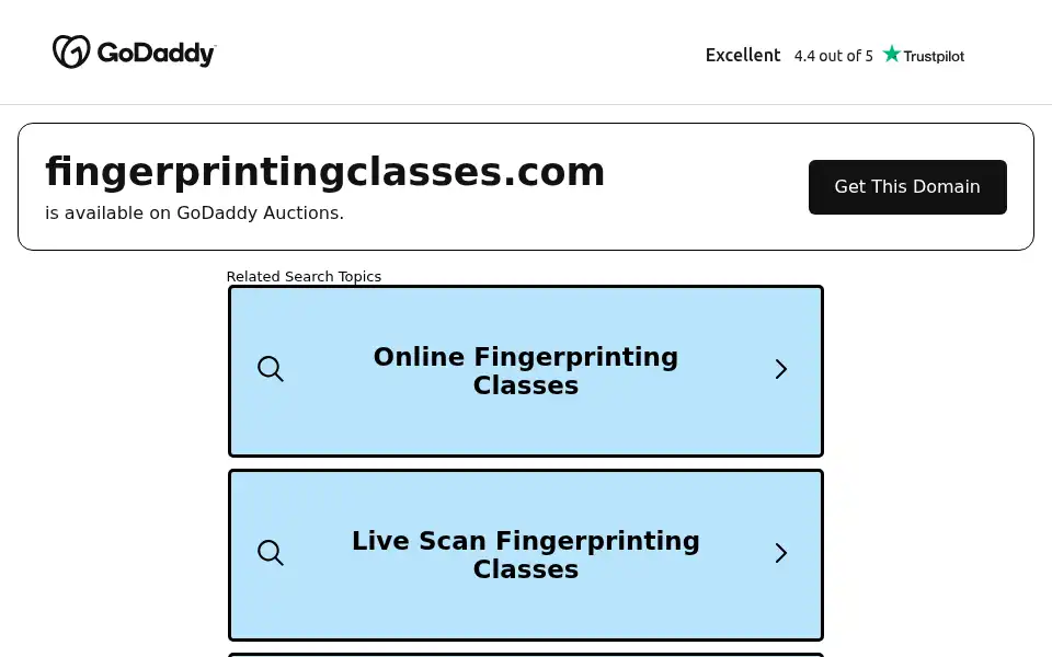 Screenshot of fingerprintingclasses.com