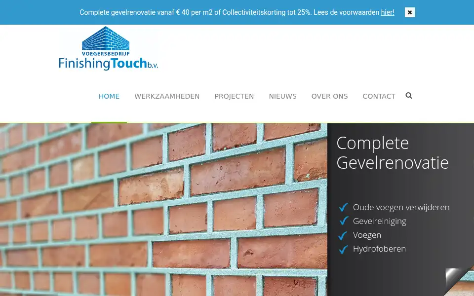 Screenshot of finishingvoegwerken.nl