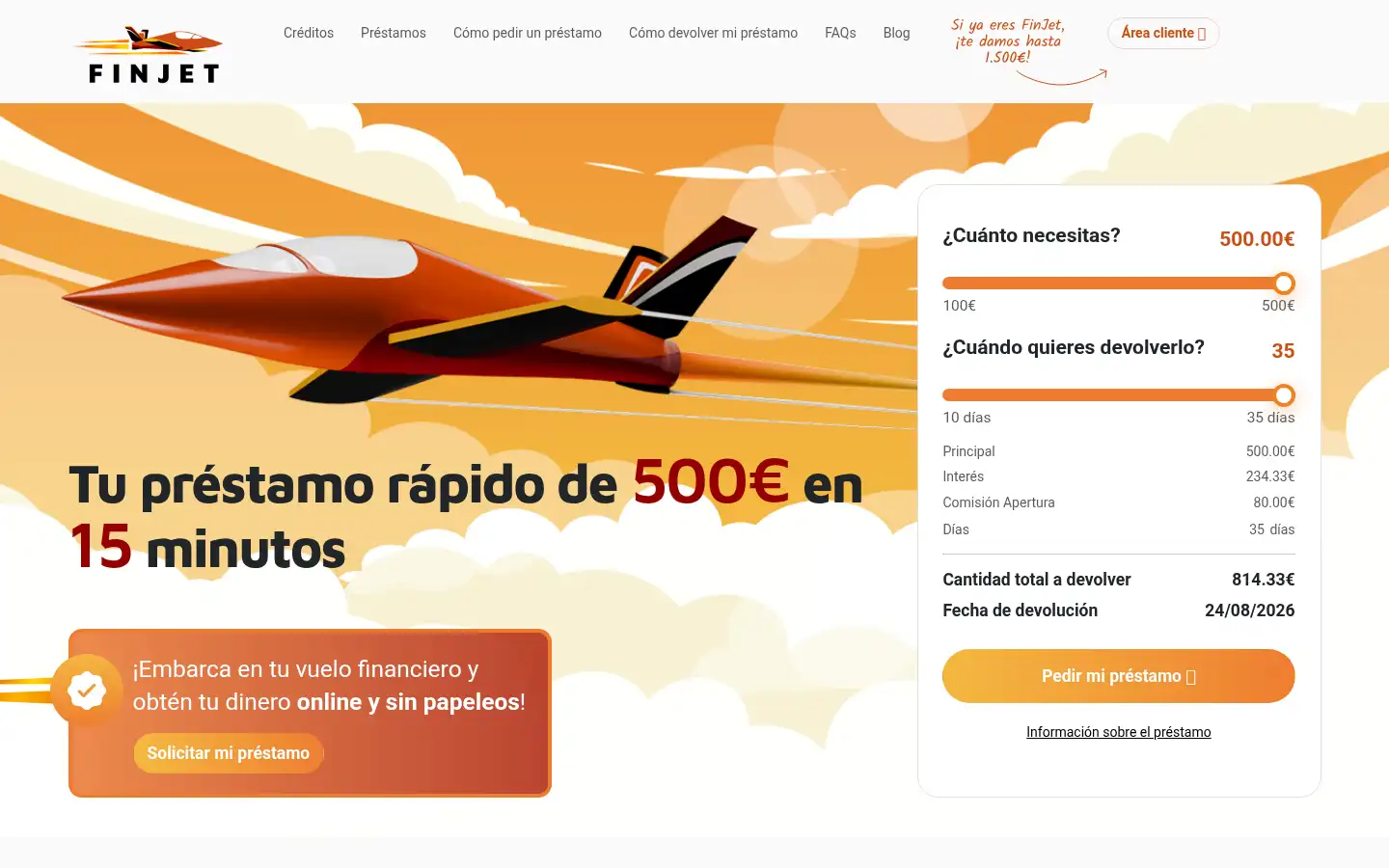 Screenshot of finjet.es