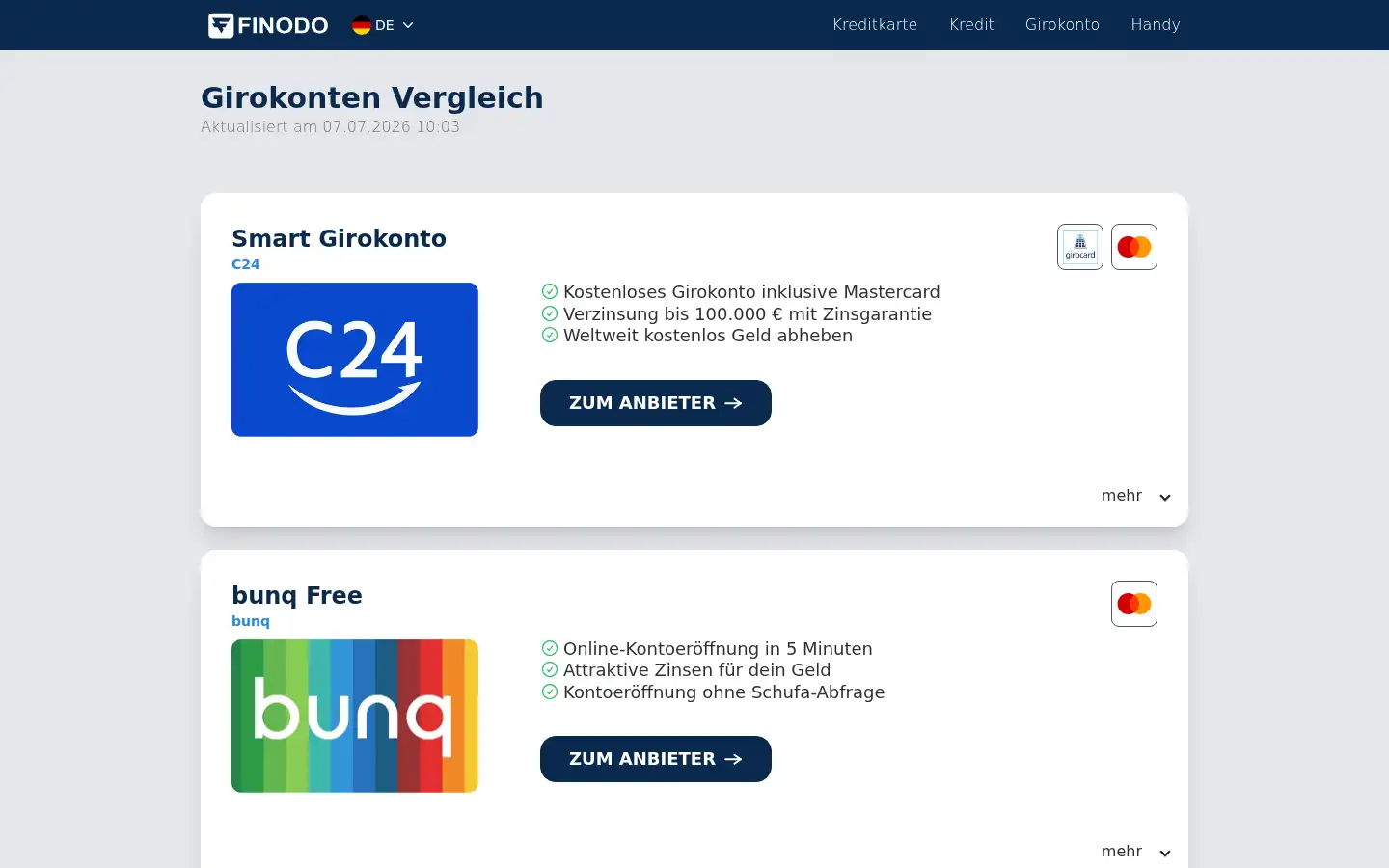 Screenshot of finodo.com