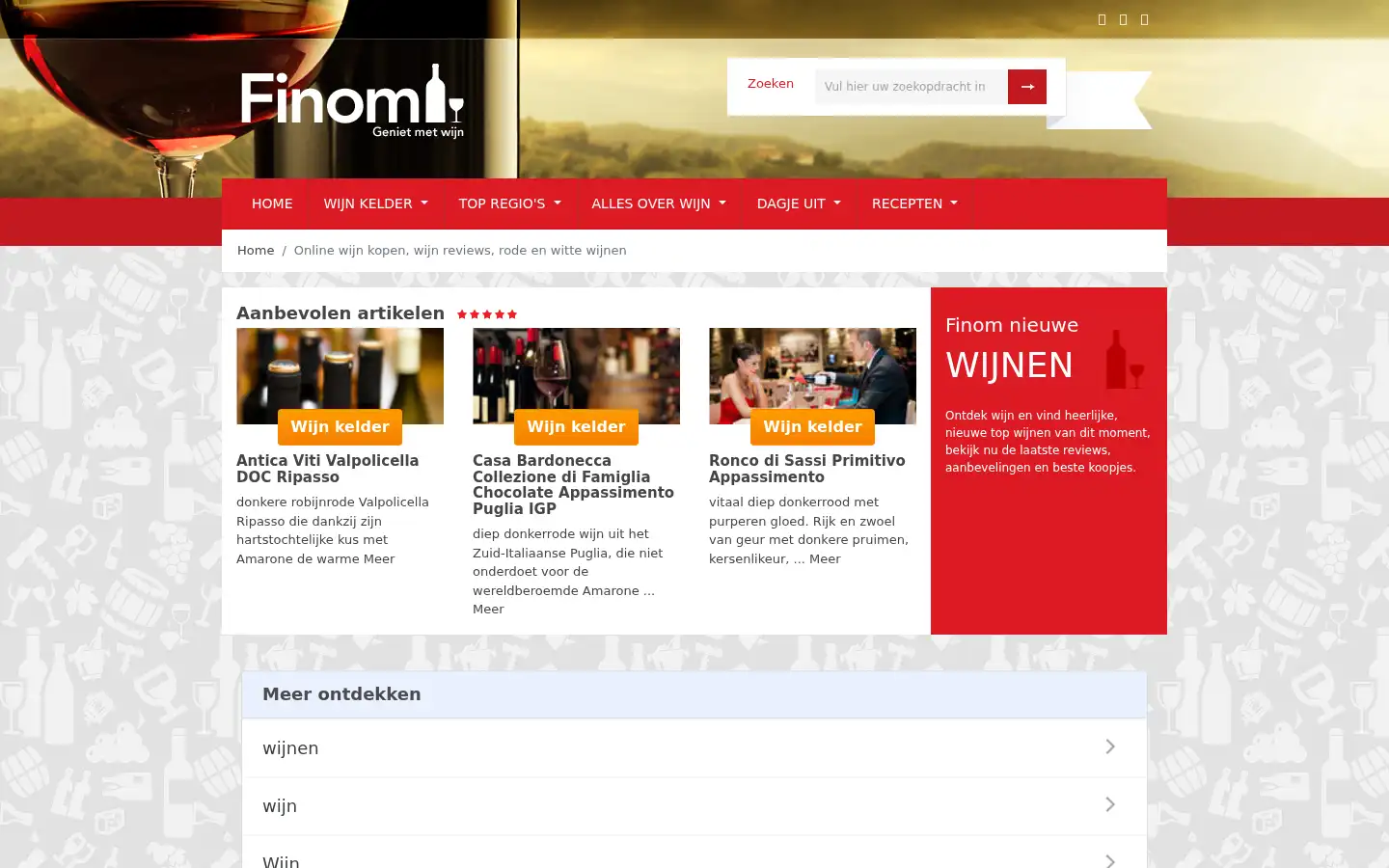 Screenshot of finom.nl