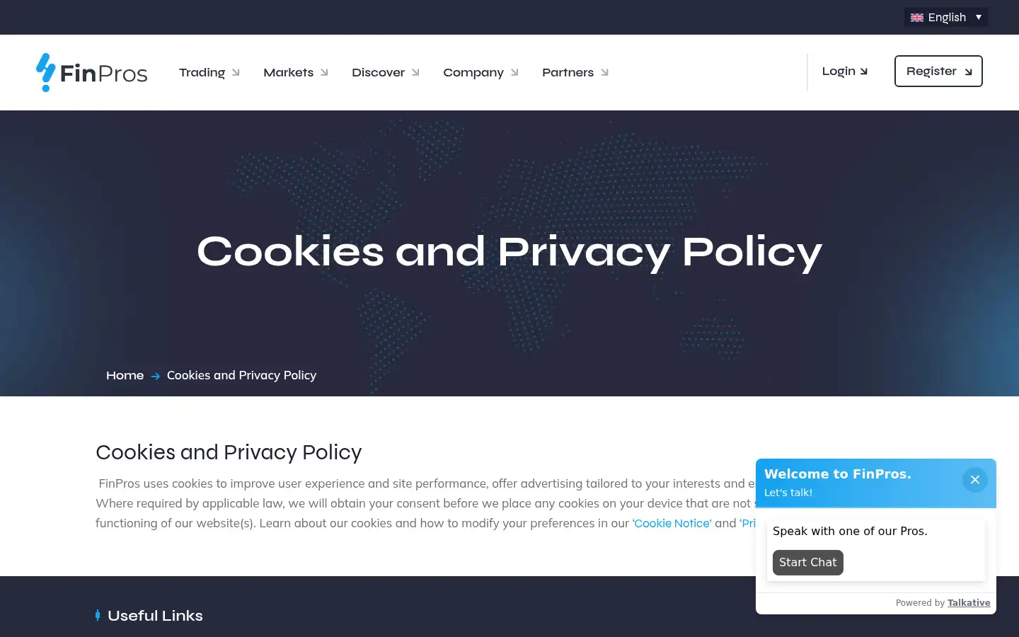 Screenshot of finpros.com