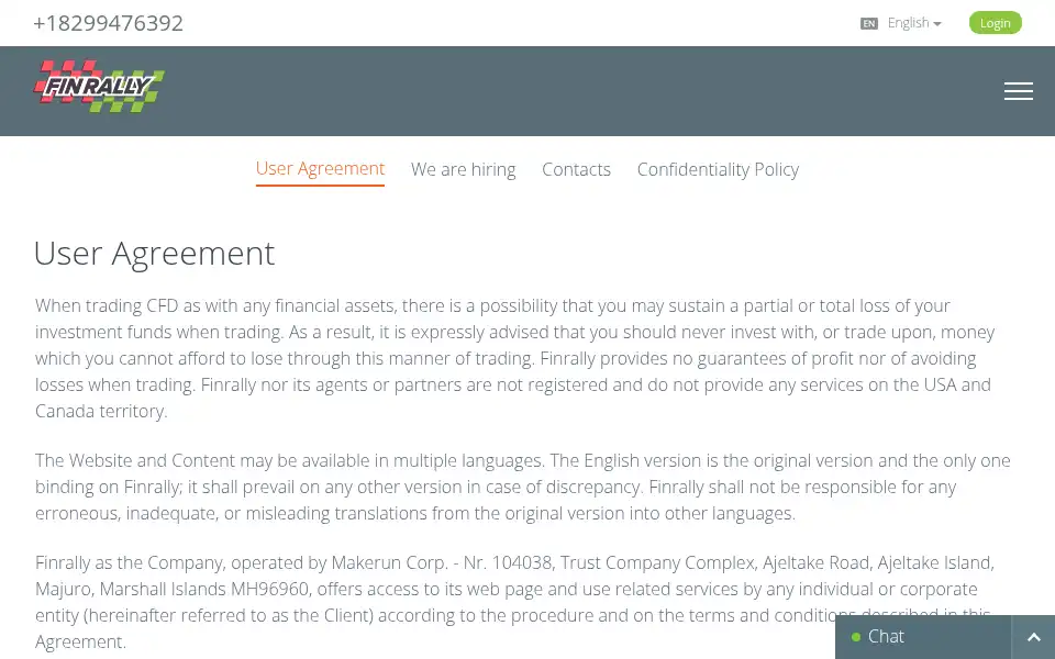 Screenshot of finrally.com