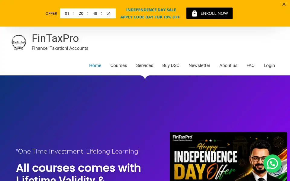 Screenshot of fintaxpro.in