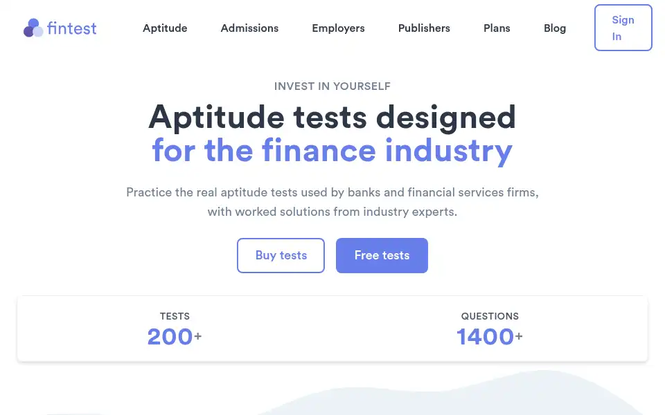 Screenshot of fintest.io