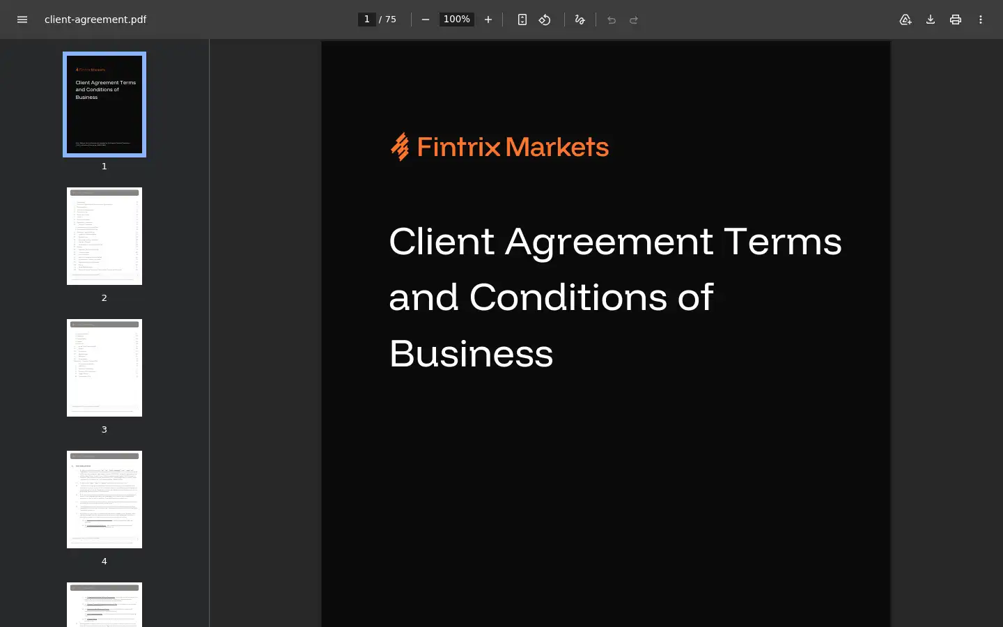 Screenshot of fintrixmarkets.com