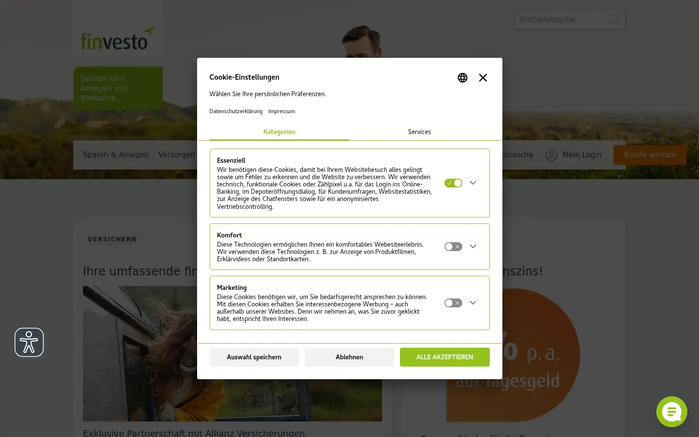 Screenshot of finvesto.de