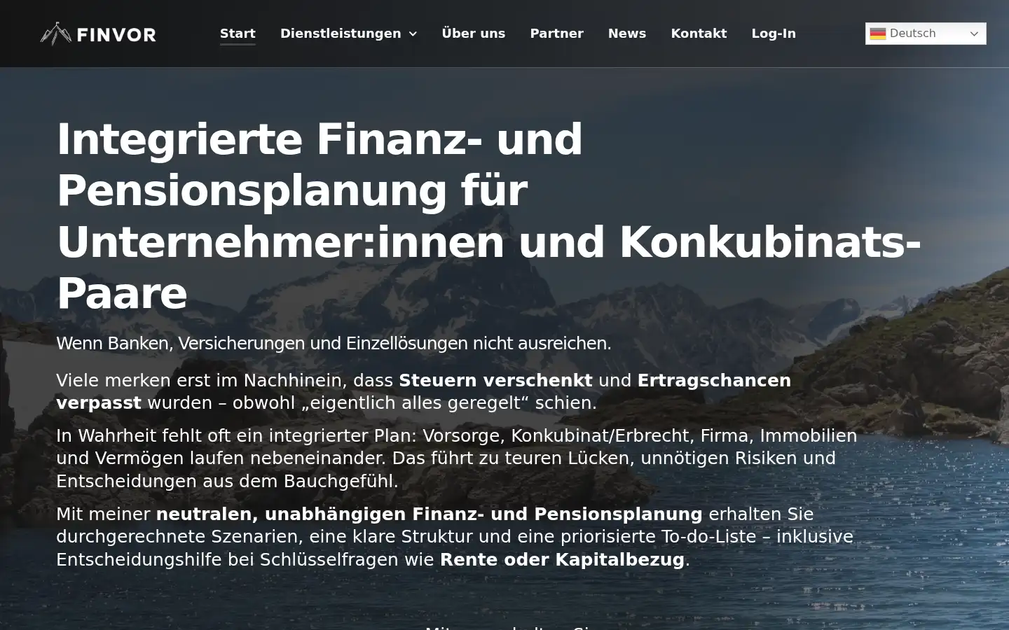 Screenshot of finvor-gmbh.ch