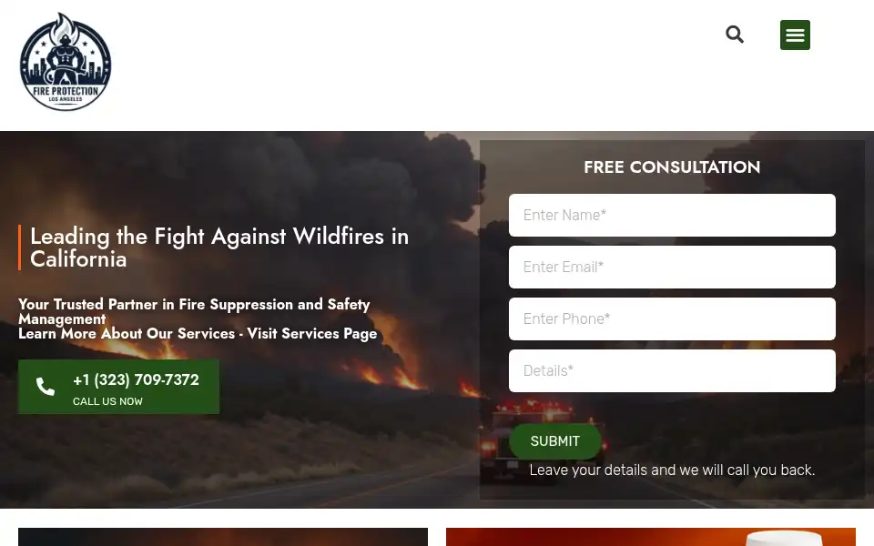 Screenshot of fire-protection-los-angeles.com