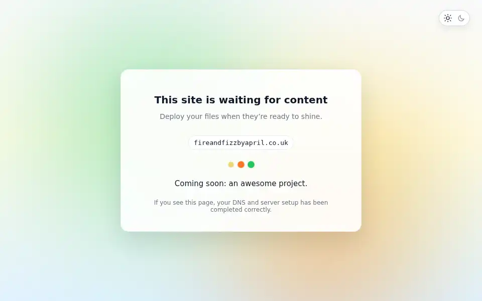 Screenshot of fireandfizzbyapril.co.uk